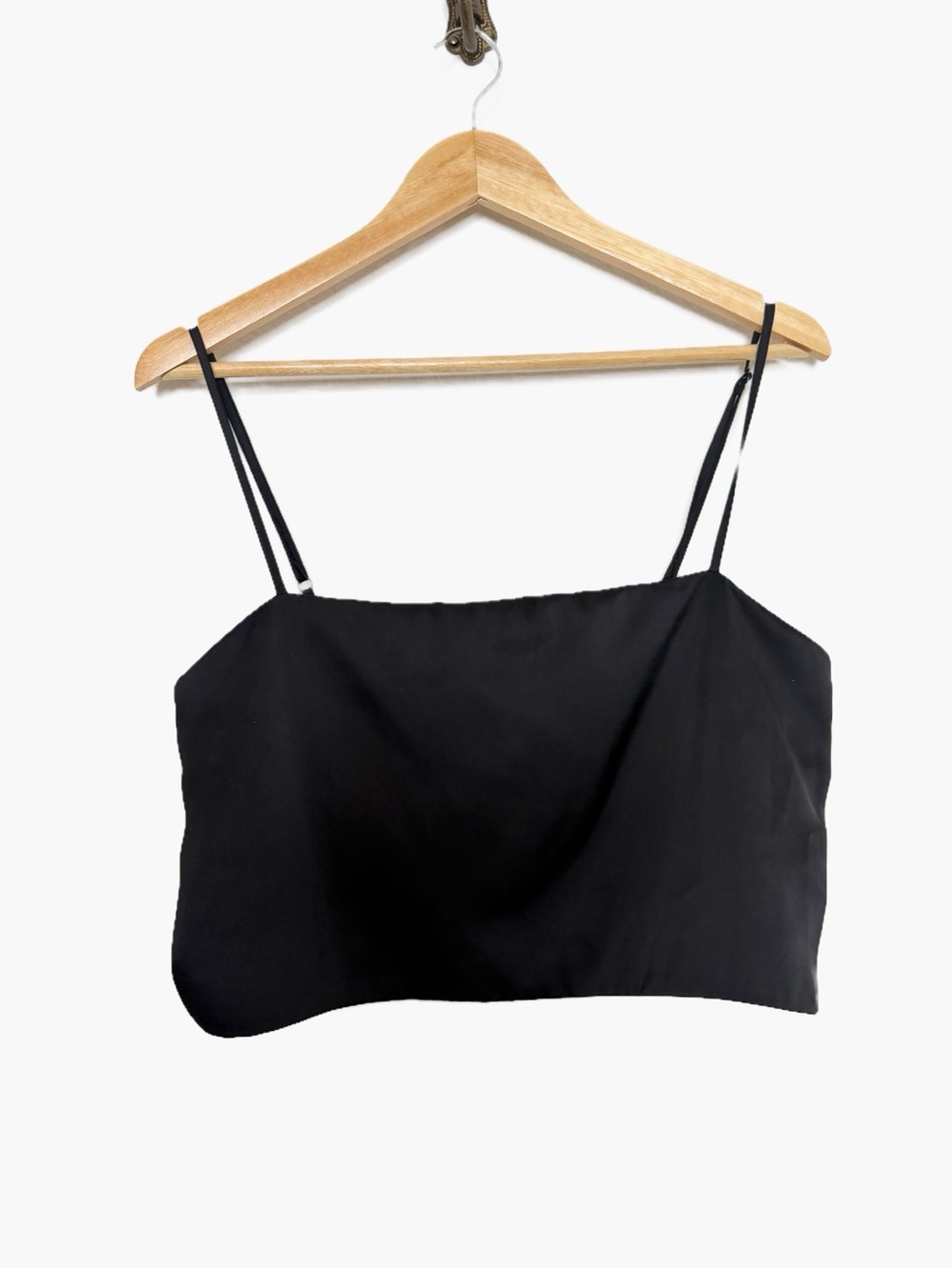 ANTONIO MELANI Black Spaghetti Strap Crop Cami Size 10